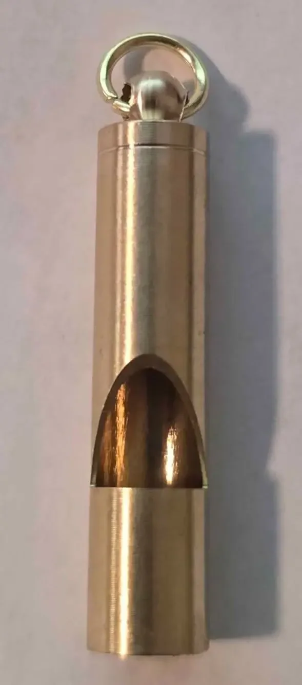 Dual Tone Brass Whistle For Camping and perfect for your Key Chain